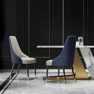 Modern Blue Upholstered Dining Chair(Set of 2)