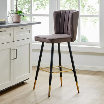 Upholstered 30'' Counter Stool with Metal Frame(Set of 2)