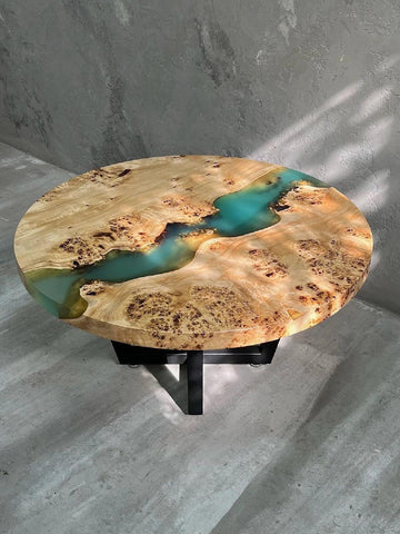 The Allure of the Small Round Table: A Unique Blend of Natural Wood and Resin