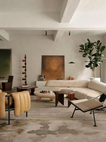 Eclectic Elegance: A Sophisticated Blend of Modern Simplicity and Natural Warmth