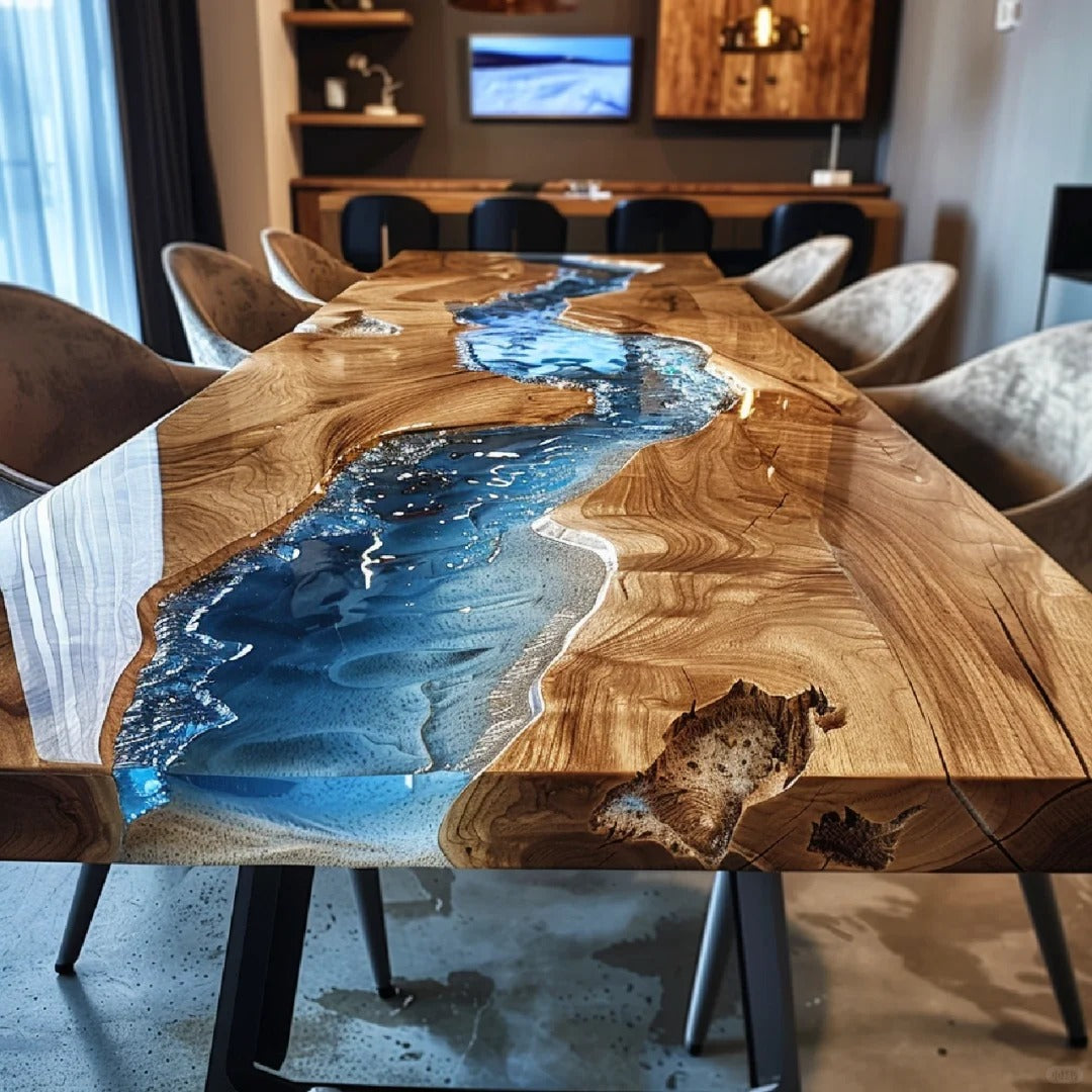 A Stunning Dining Table Inspired by Nature: The River Table