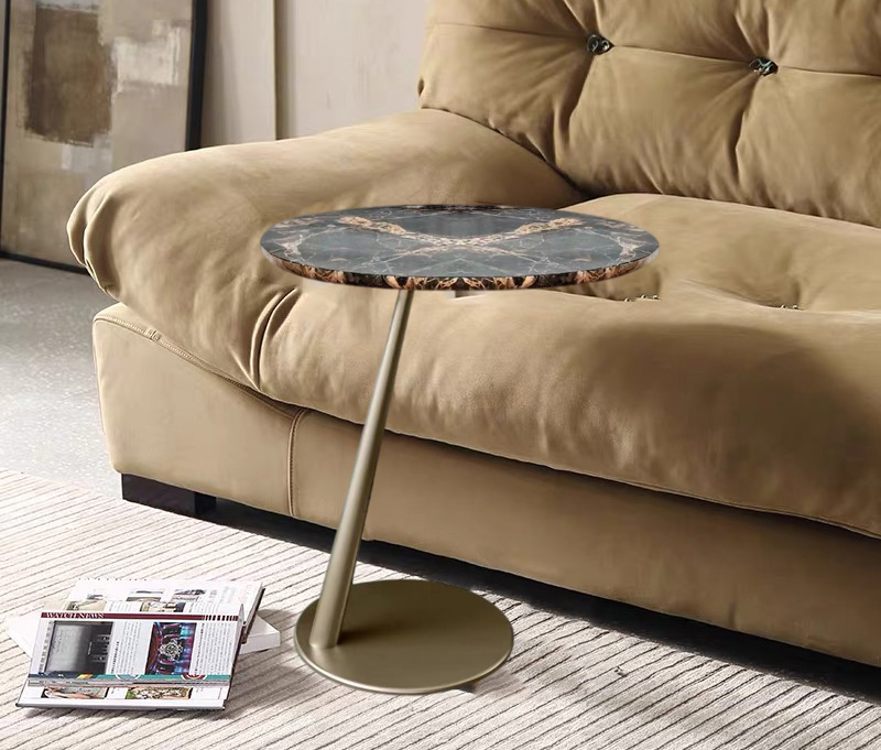 The fusion of fashion and simplicity: the charm of a modern slanted pillar marble coffee table