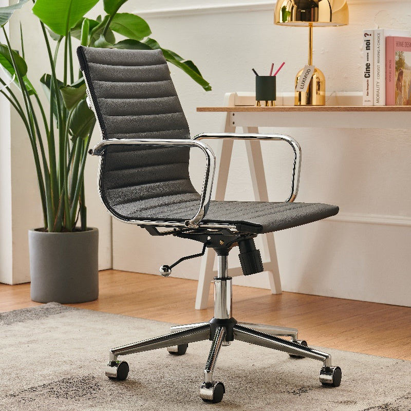 Leather Home Office Desk Chair with Adjustable