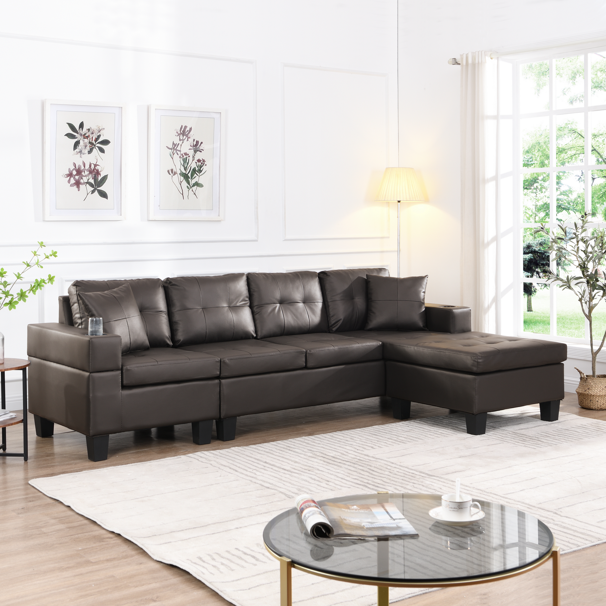 Sectional Sofa Set for Living Room with L Shape Chaise Lounge