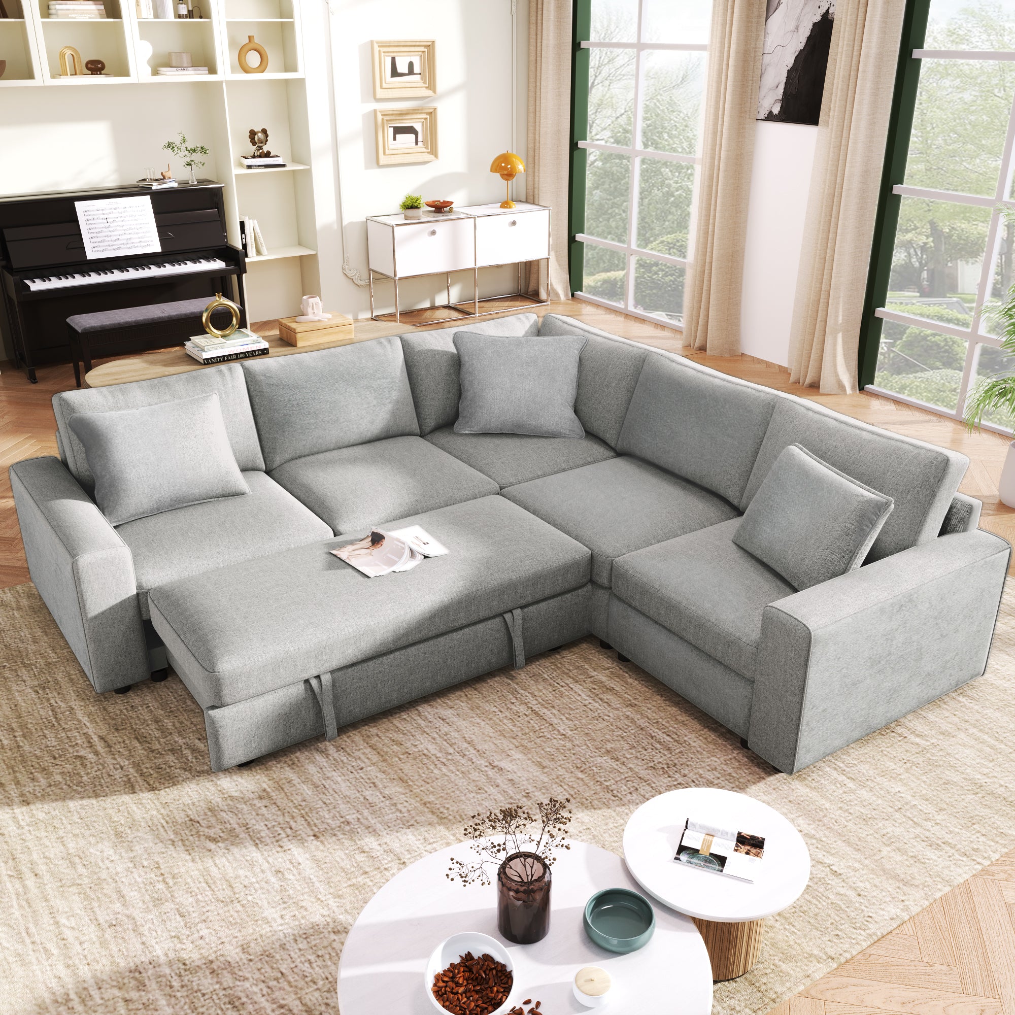 U_STYLE 4-Seat L-shaped Modular Sofa