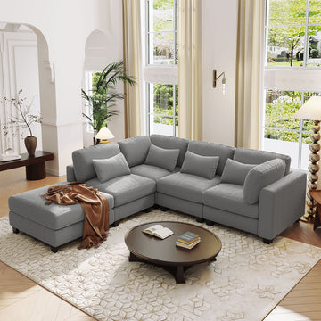 U_STYLE 5 Pieces L Shaped Sofa