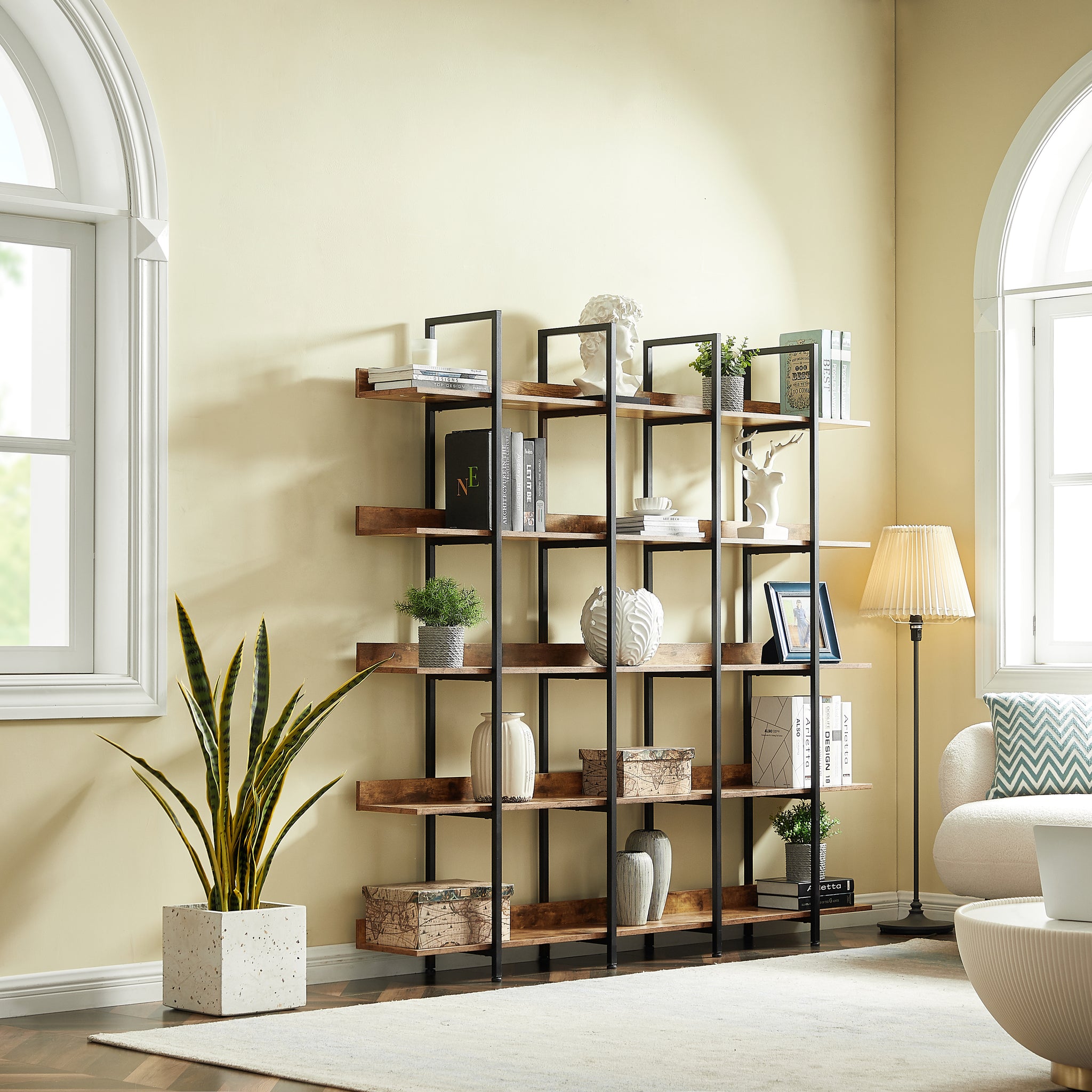 5 Tier Bookcase Home Office Open Bookshelf