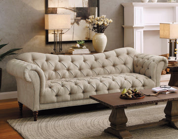 Traditional Style Button-Tufted Sofa