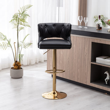 Leather Bar Stools With Back and Footrest