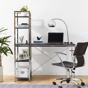 Computer Desk in Black & Chrome