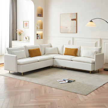 Modern Corner Sectional Sofa with Support Pillow