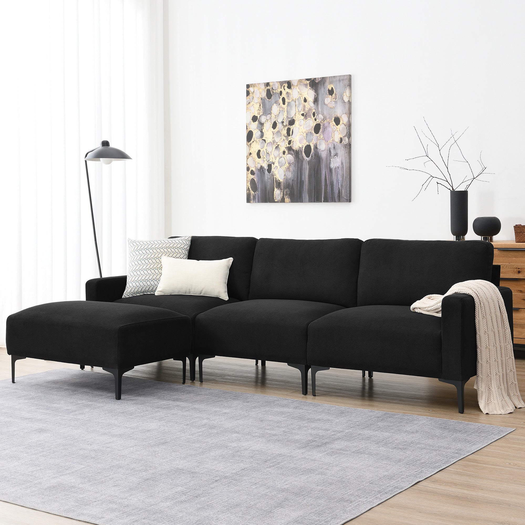 4-seat Velvet Fabric Couch Set