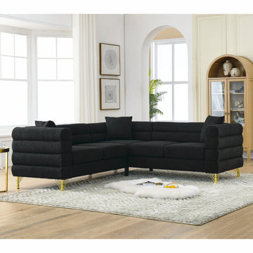 5-Seater Corner Sofas with 3 Cushions for Living Room