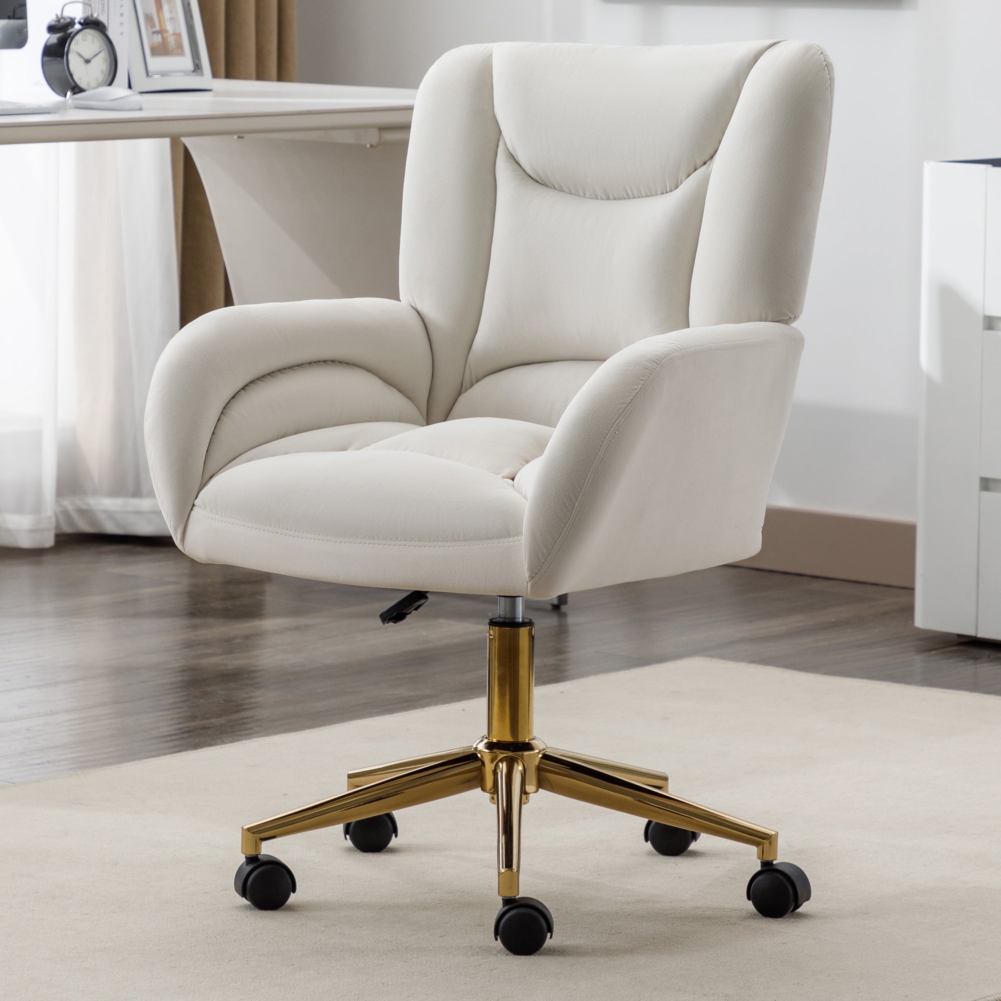 Velvet Fabric 360 Swivel Home Office Chair