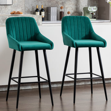 Set of 2 Bar Chairs for Kitchen Living Room