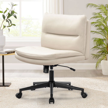 PU Padded Wide Seat Home Office Chairs