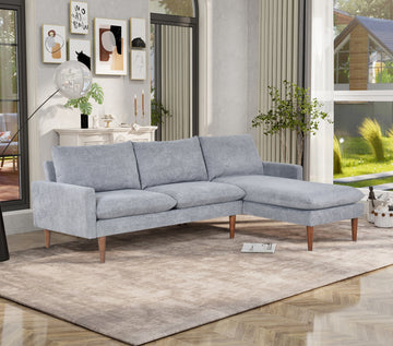 L-Shaped Sofa with Padded Cashmere