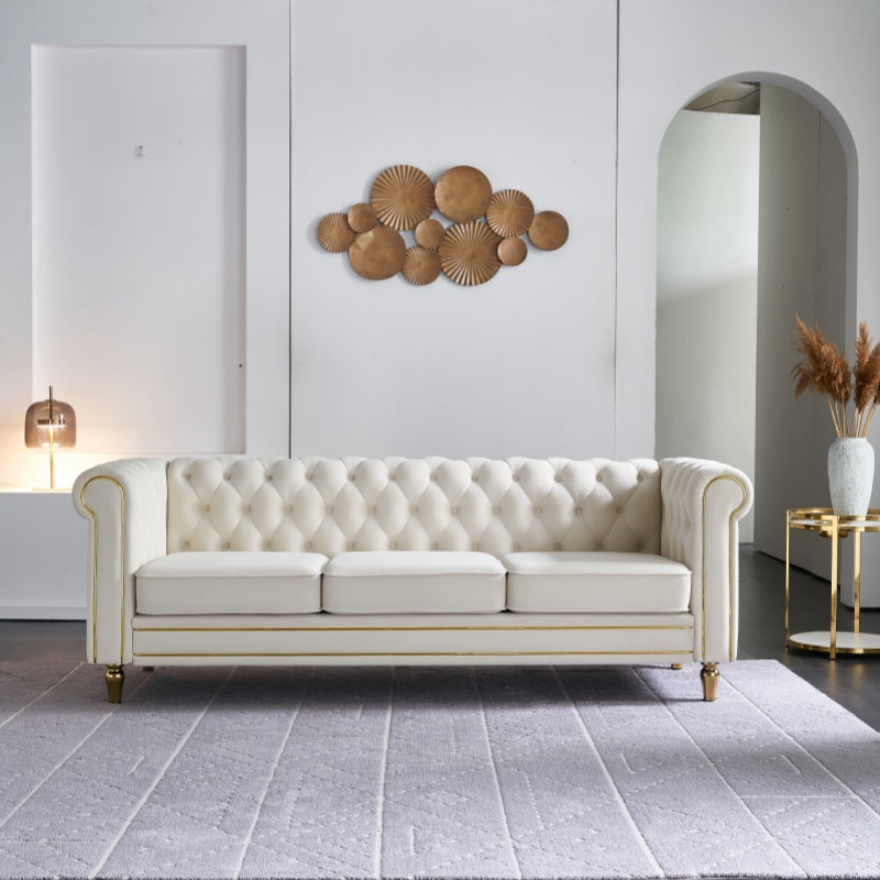 Comfy Couches Tufted Luxury Velvet Furniture for 3 Seat