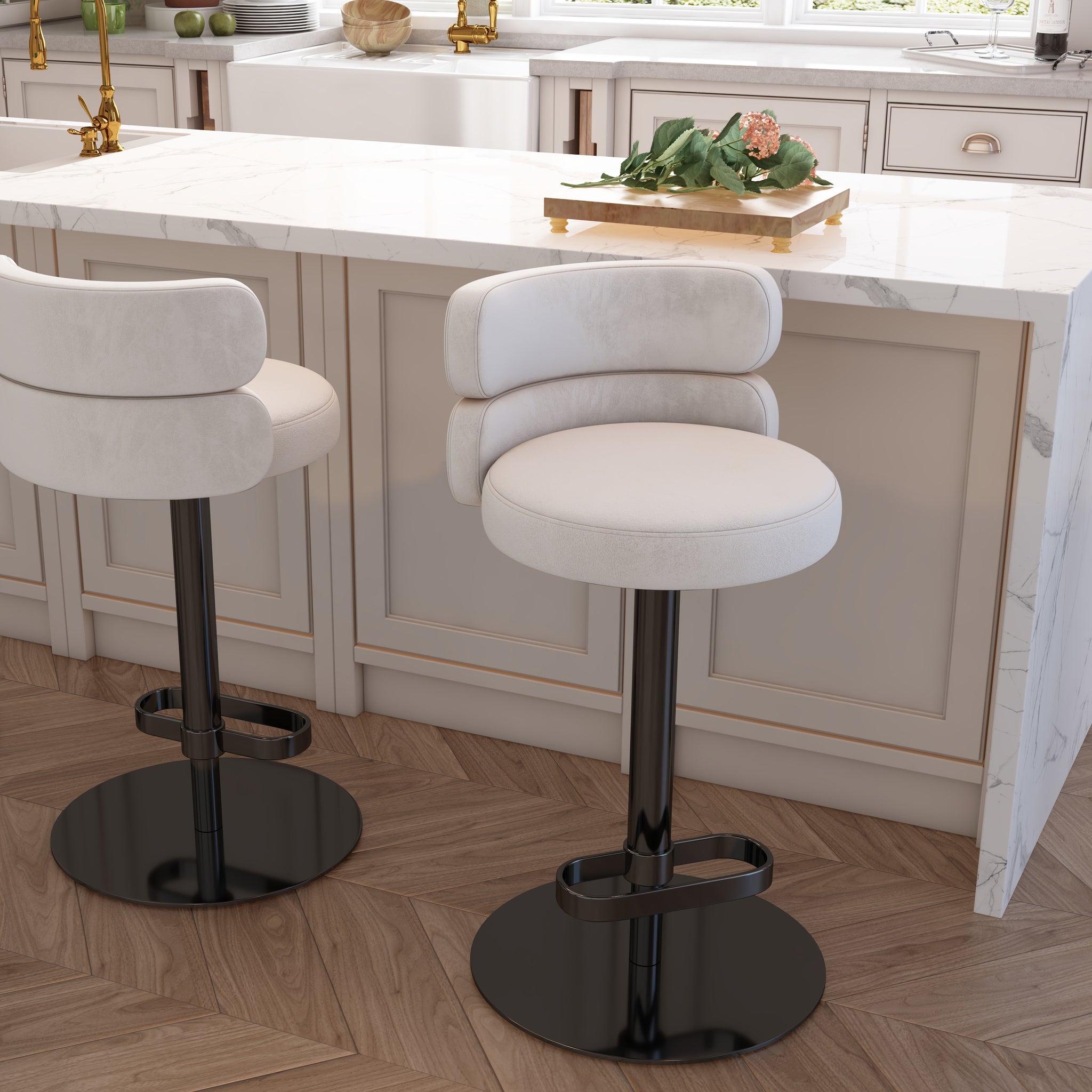 Modern Swivel Adjustable Height Bar Chairs