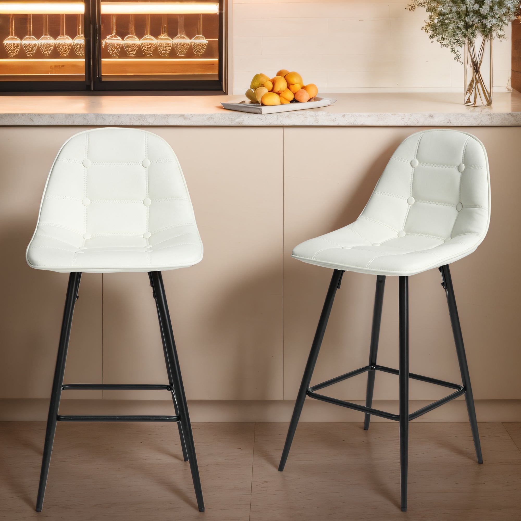 Modern Metal Counter Height Barstools for Kitchen Home Bar