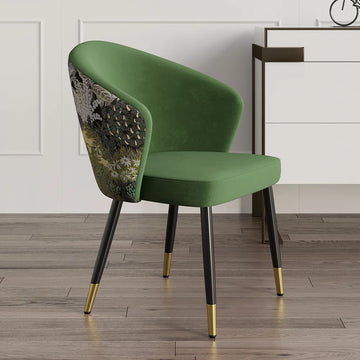 Green Upholstered Velvet Luxury Armchair