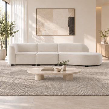 Modern Curved Sectional Sofa with Right Chaise