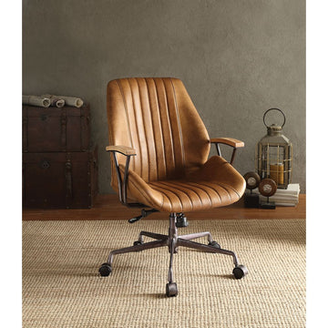 Coffee Top Grain Leather Office Chair